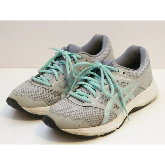 ASICS Sneaker‎ Womens Gel Contend 5 Size 9 Wide Grey/Icy Morning Running Shoes - Picture 1 of 9